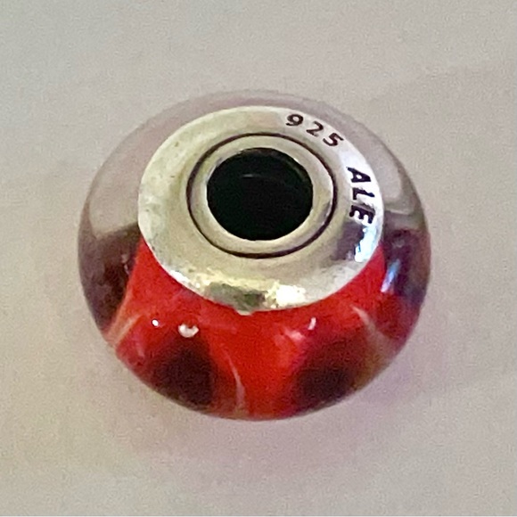 Pandora Coral Murano Looking Glass Charm - Picture 4 of 6